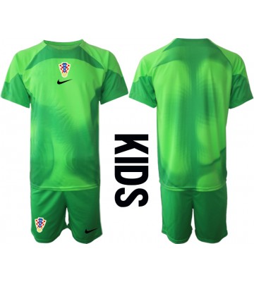Kroatien Målvakt babykläder Hemmatröja barn VM 2022 Korta ärmar (+ Korta byxor)